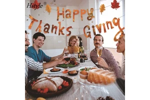 Autumn Thanksgiving Decoration Happy Thanksgiving Maple Leaves Banner Fir Fall Thanksgiving Home Indoor Outdoor Decors HS1486