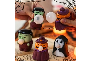 Kids Halloween Party Favors Vampire Pumpkin Ghost Halloween Squeeze Spit Bubble Toys Halloween Slow Rising Squishies Toys