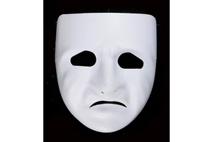 Wholesale Simple Design Halloween Masquerade Party Masks, White Unpainted Paper Mask