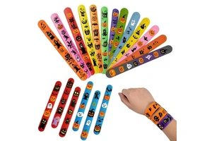 Manufacturer Custom Wholesale Eco-friendly Silicone Rubber Slap Bracelet Halloween Slap Band Promotion Gifts Snap Wristband