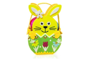 Sublimation Print Bunny Easter Nest with Rabbit Felt Easter Basket Gift Bag for Filling