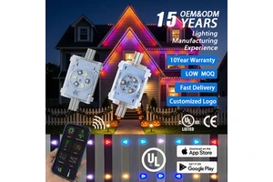 200ft UCS2904 Outdoor House Roof Decoration Led Pixel Point Light Year Round DC 48V IP68 Permanent Christmas Track Lights