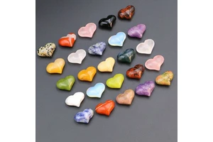 10pcs Heart-Shaped Healing Crystals Set - Natural Stones Polished Love Gemstones - Perfect Mother's Day Gift