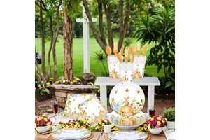 Modern Disposable Tableware Set for Thanksgiving Venue Decoration Hot-Selling Party Supplies