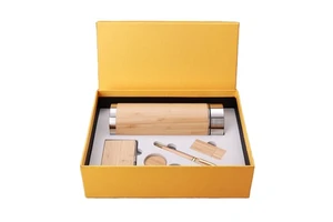 Christmas Wedding Anniversary Birthday Gifts Wooden Thermos Flask USB Flash Drive Cardholder Combo Set Business Gift Set