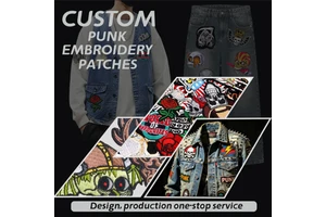 Computer Embroidered Logo Punk Style Skull Patch With Ghost Head Clothing Accessories Badge DIY Cloth Patch