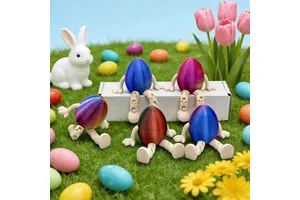 new Cross border hot selling Easter bunny Easter egg 3D printed toy creative gift bunny egg ornament