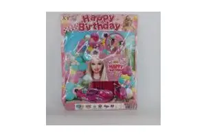 Happy Birthday Children's Party Decoration Set Assortment 4 C. Plastic Props 5-7 Years Easy Assemble Digital Printing 3 Color