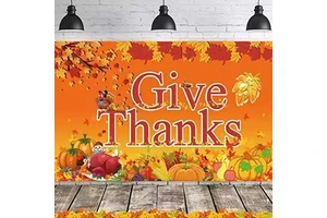Farm Autumn Thanksgiving Photography Background Fall Maple Leaves Hay Pumpkin Backdrop Banner Decor Photo Booth Props