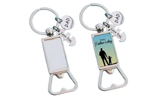 Custom Personalized Father's Day Gifts Sublimation Blank DAD Fishbone Bottle Opener Metal Keychain