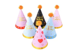 Wholesale 16cm Gilded Birthday Hat Adult Children Birthday Paper Hats Party Supplies Decoration