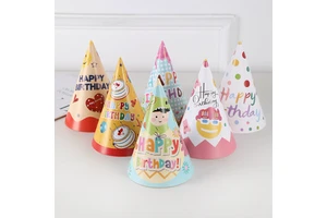 Cross-Border Exclusive Creative Disposable Birthday Paper Hats Kidsren Adults Party Decoration Supplies Party Decorations