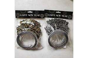 Christmas New Year Themed Gold Silver Black Paper Glasses Party Events Festive Decoration Elements Celebratory Design Reusable