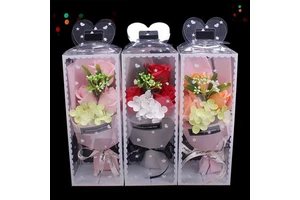 Valentine's Day Creative Birthday Gift 3 Soap Bouquets Wedding Companion Gift Box Rose Teacher's Day Small Gift