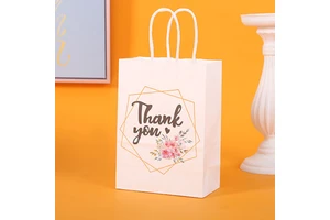 KM Wholesale Eco-Friendly Colorful Paper Thanksgiving Carrier Bag Thank You Gift for Christmas Shopping