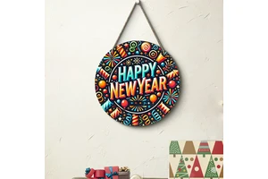 Vietnam New Year & Christmas Holiday Party Ambience Decoration Home Door Hanging Sign Wooden Wall Sign