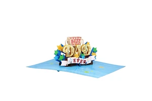 Custom Father Day 3D Pop Up Card Digital Printed Wholesale Handmade Greeting Card Daddy Day Theme Vietnam Paper Gift