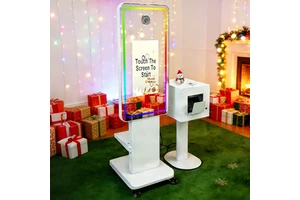 Parties Wedding RGB Light Selfie Station 21.5inch Touch Screen All-in-one Magic Mirror Photo Booth