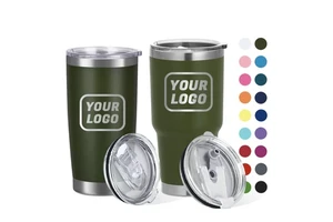 Custom Logo 20oz 30oz Regular Vacuum Tumbler Stainless Steel Insulated Tumbler Cup Coffee Travel Mug Gifts With Lid