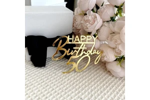 Hot Selling Age-Specific 18/21/30/40/50/60/70th Happy Birthday Acrylic Cake Decor Plugin Party Supplies Bulk