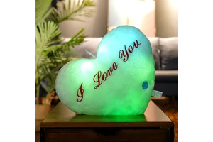 Custom Brand Heart Shaped Pillow High Quality LED Light Glowing Cushion For Valentine's Day Filled With PP Cotton