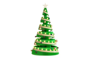 Large Floor Standing New Year Paper Tree Honeycomb Decorative Ornaments Xmas Tree for Shopping Mall Atrium Holiday Decor