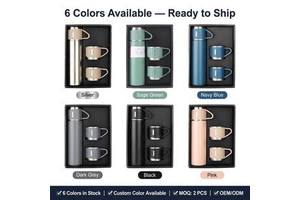 Popular Business 500ml Gift Box Set Portable Business Cup Stainless Steel Thermos Cup One Cup Flasks Water Bottle With 3 Lids