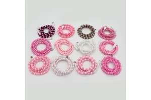 Valentine's Day Gift Pink Beads 2-in-1 Charger Usb Phone Cable For Computer Use For Friend For Couple