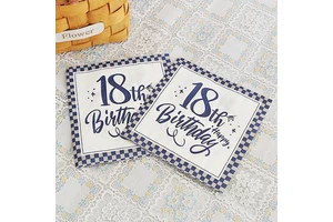 Party Napkins Gold Foil 18th Birthday Decoration Party Supplies Disposable Napkin for Birthday Party Adult Ceremony
