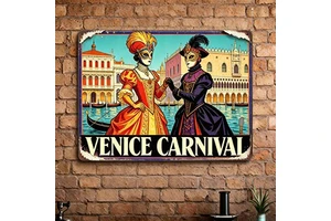 Wholesale Custom Vintage Metal Tin Signs Hawaii Hula Dance Venice Carnival Decorative Wall Tin Plaque OEM ODM Home Bar Wall Art