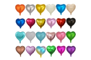 Hot-Selling 18-Inch Heart-Shape Aluminum Film Balloon Set for Christmas Birthday & Wedding Parties