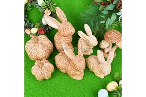 Hand-Woven Futon Easter Bunny Creative Home Crafts Ornaments for Easter Decorations for Home or Party Decor