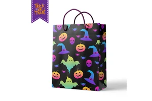 2025 New Year Decor Children's Candy Gift Paper Bag Party Tableware for Halloween Celebrations and Parties