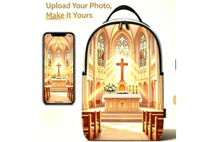 No MOQ Custom Photo Backpack POD Personalized Print Backpack Upload Your Own Church Picture Christian Religious Easter Memorial