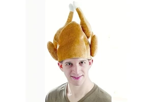 Wowei Plush Roasted Turkey Thanksgiving Novelty Hats Party Favor Supplies Thanksgiving Costume Chickelegcap
