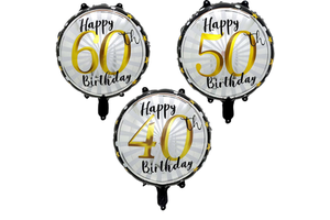 New 18 Inch Adult Birthday Round Aluminium Film Balloon for 21-40 Birthday Party Decoration