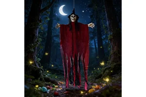 Cross-border Halloween/Easter Decoration Electric Skull Hanging Ghost Voice-Controlled Luminous Sound-Producing Haunted House