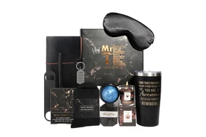 Unique Thank You Custom Logo Gifts Men Retirement Gift Set for Father's Day Birthday Valentine Key Chain Tumbler Men Gift Set