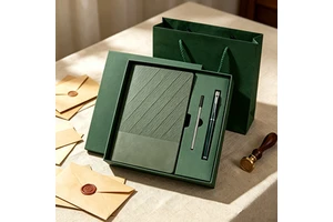Custom Luxury Set Pu Leather Soft Leather Skin Feel Office Convenience A5 Notebook Set Journal With Pen For Business