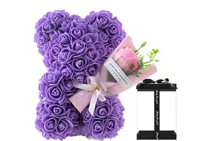 Dropshipping Products 2026 Valentine's Day Gift Flower Teddy Rose Bear with Box with Fast shipping to USA