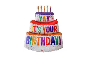 Hot Sale Colorful Happy Birthday Cake Balloons for Kid's Birthday Party Gift & Decorations Festive Party Supplies