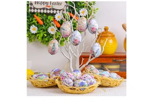 Factory Wholesale Easter Artificial Small DIY Decor Egg Giant Plastic Easter Egg Colorful Openable Party Decorations for Easter