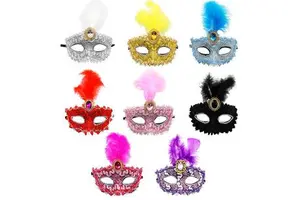Carnival Prom Fancy Party Feather Venice Half Face Sexy Eye Mask Halloween Christmas Lace Party Masquerade Masks