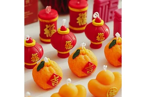 2026 Year of the Horse Chinese New Year Scented Candles, Creative Lantern/Yuanbao/Fu Character Shaped Festive Decorations