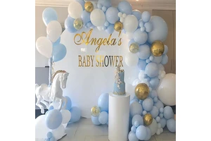 Baby Shower Birthday Party Decor Kids Adult 130pcs Blue Silver Macaron Balloon Garland Arch Event Party Foil Balloons