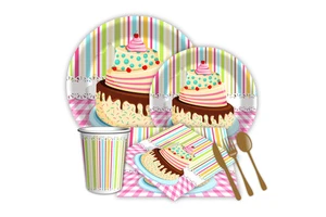 Chinese supplies custom printed disposable cute kids birthday party sets