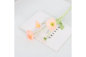 Handmade Pink Artificial Poppy Bouquet 50cm Home Decoration for Living Room for Graduation Christmas Chinese New Year