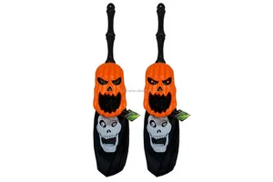 HLC New Halloween Store Glowing Red Eye Pumpkin Head Candy Holder Trick or Treat Hand Bucket Props for Spooky Holiday Party Acc