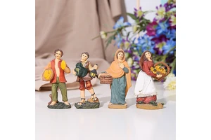 Resin Thanksgiving Decor Autumn Harvest Pilgrims Thanksgiving Figurine Set