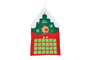 Hot Sale New Product 24-Pocket Plush Christmas Tree Advent Calendar Festive Holiday Supplies Decorative Door Decorations
